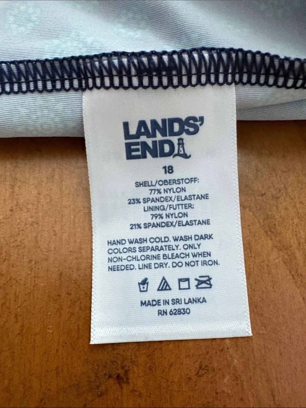 Lands' End NWT Navy Tankini with Teal Dot Medallion Print Size 18